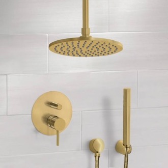 Shower Faucet Matte Gold Ceiling Shower With 8